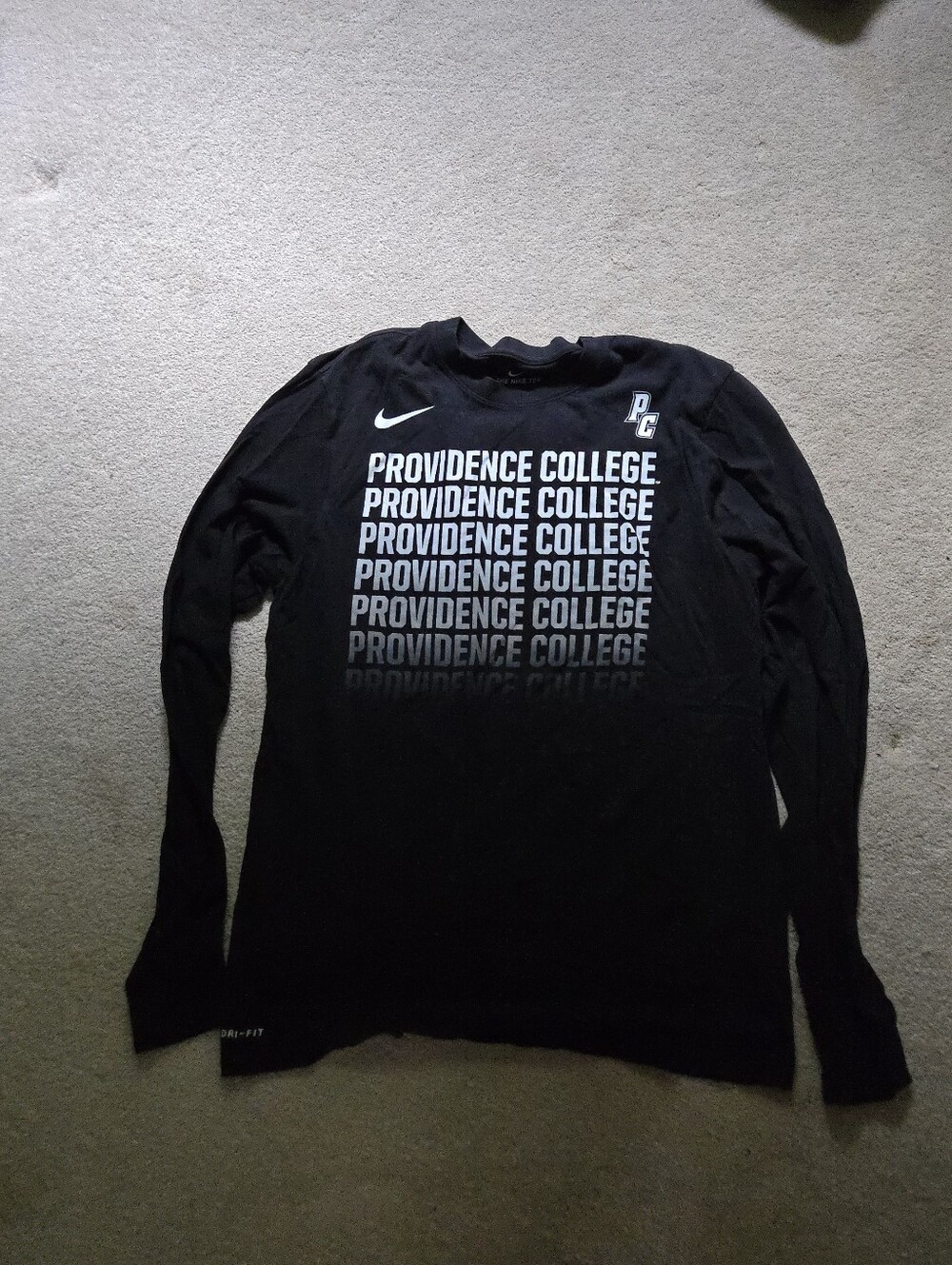 Nike Men’s Black Dri-Fit Providence College Long-Sleeve Tee Size M